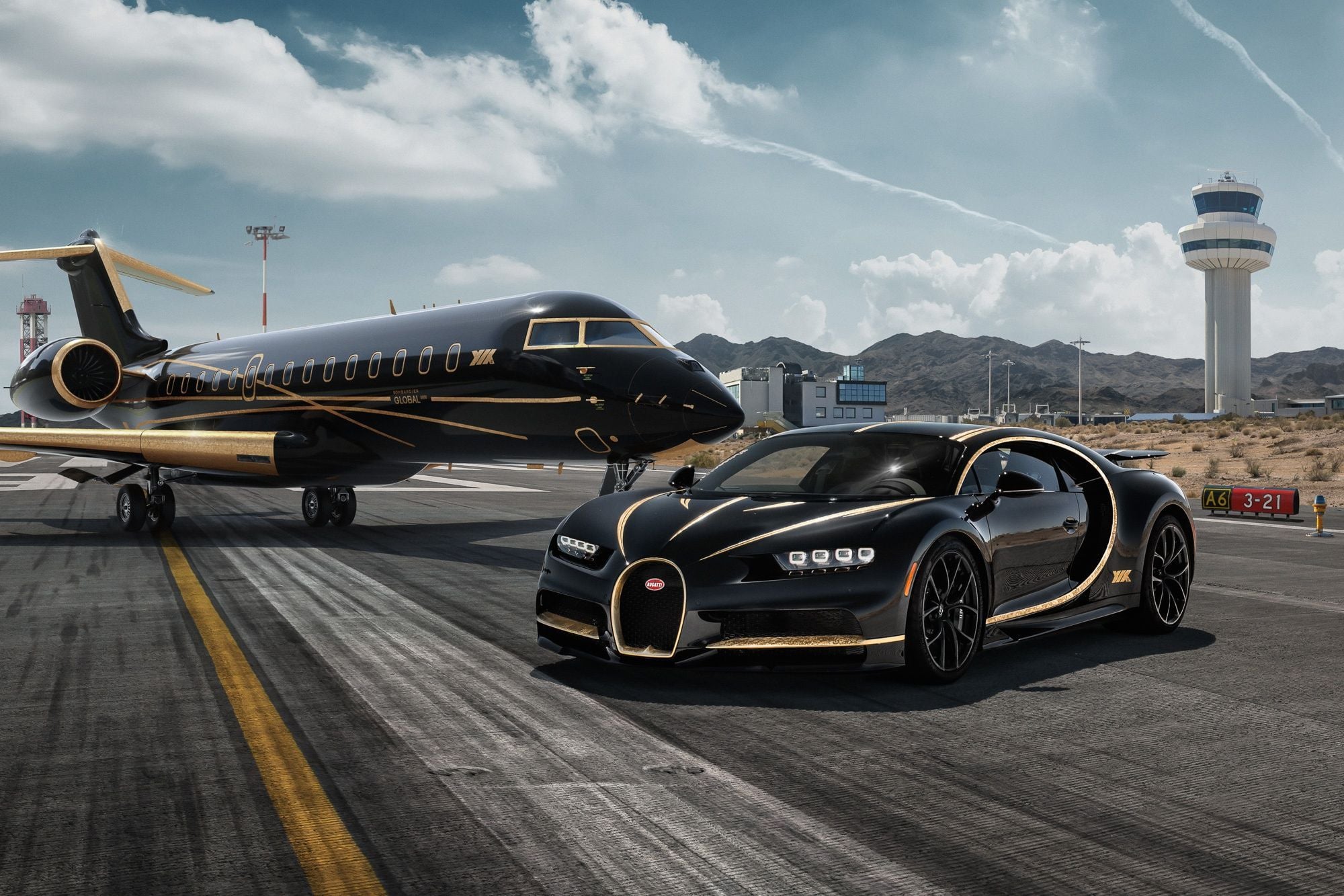 Luxury Bugatti and Private Jet